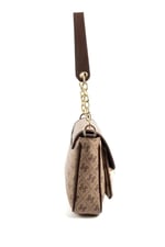 Silver & Polo SP1147 Kadın Omuz Çantası Monogram Koyubej-Kahve
