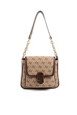 Silver & Polo SP1147 Kadın Omuz Çantası Monogram Koyubej-Kahve