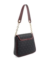 Silver & Polo SP1147 Kadın Omuz Çantası Monogram Siyah-Bordo