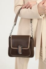 Silver & Polo SP1147 Kadın Omuz Çantası Düz Kahve-Vizon
