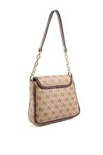 Silver & Polo SP1147 Kadın Omuz Çantası Monogram Koyubej-Kahve