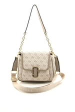 Silver & Polo SP1147 Kadın Omuz Çantası Monogram Bej-Kum