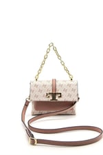 Silver & Polo SP1148 Kadın Çapraz Çanta Monogram Pembe-Somon