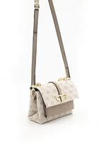 Silver & Polo SP1148 Kadın Çapraz Çanta Monogram Bej-Kum