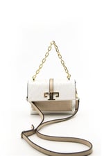 Silver & Polo SP1148 Kadın Çapraz Çanta Monogram Bej-Kum