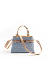 Silver & Polo SP1149 Kadın El Çantası Monogram Mavi-Ten