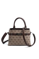Silver & Polo SP1149 Kadın El Çantası Monogram Koyubej-Kahve