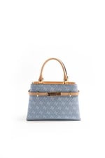 Silver & Polo SP1149 Kadın El Çantası Monogram Mavi-Ten