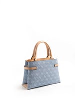 Silver & Polo SP1149 Kadın El Çantası Monogram Mavi-Ten