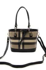 Silver & Polo SP1155 Kadın El Çantası Ekose Kahve-Siyah