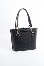 Silver & Polo SP1155 Kadın El Çantası Logolu Siyah
