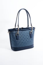 Silver & Polo SP1155 Kadın El Çantası Logolu Lacivert