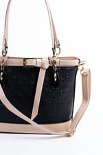 Silver & Polo SP1155 Kadın El Çantası Logolu Siyah-S.Nut