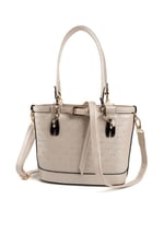 Silver & Polo SP1155 Kadın El Çantası Logolu Bej-S.Bej