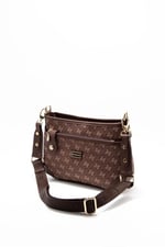 Silver & Polo SP1160 Kadın Çapraz Çanta Monogram Kahve