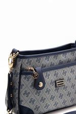 Silver & Polo SP1160 Kadın Çapraz Çanta Monogram Gri-Lacivert