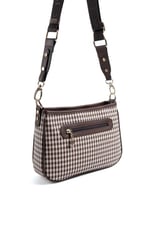 Silver & Polo SP1160 Kadın Çapraz Çanta Ekose Line Kare Kahve Sarı-Kahve