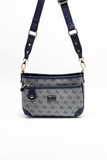 Silver & Polo SP1160 Kadın Çapraz Çanta Monogram Gri-Lacivert