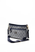 Silver & Polo SP1160 Kadın Çapraz Çanta Monogram Gri-Lacivert