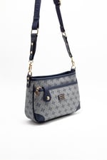 Silver & Polo SP1160 Kadın Çapraz Çanta Monogram Gri-Lacivert