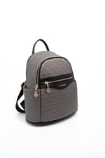 Silver & Polo SP1161 Kadın Sırt Çantası Logolu Platin-Siyah