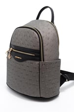Silver & Polo SP1161 Kadın Sırt Çantası Logolu Platin-Siyah