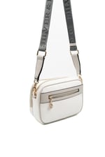 Silver & Polo SP1162 Kadın Çapraz Çanta Logolu Beyaz-A.Gri