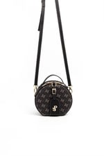 Silver & Polo SP1163 Kadın Çapraz Çanta Monogram Füme-Siyah