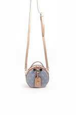 Silver & Polo SP1163 Kadın Çapraz Çanta Monogram Mavi-Ten