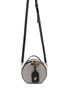 Silver & Polo SP1163 Kadın Çapraz Çanta Hasır Siyah Beyaz-Siyah