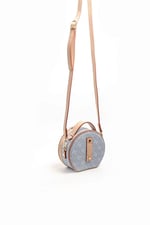 Silver & Polo SP1163 Kadın Çapraz Çanta Monogram Mavi-Ten