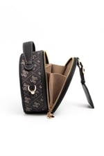 Silver & Polo SP1163 Kadın Çapraz Çanta Monogram Füme-Siyah