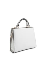 Silver & Polo SP1166 Kadın El Çantası Logolu Beyaz-A.Gri