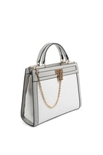 Silver & Polo SP1166 Kadın El Çantası Logolu Beyaz-A.Gri