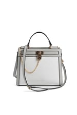 Silver & Polo SP1166 Kadın El Çantası Logolu Beyaz-A.Gri