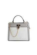 Silver & Polo SP1166 Kadın El Çantası Logolu Beyaz-A.Gri