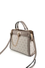 Silver & Polo SP1166 Kadın El Çantası Monogram Bej-Kum