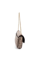 Silver & Polo SP1171 Kadın Omuz Çantası Monogram Koyubej-Kahve