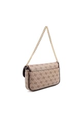 Silver & Polo SP1171 Kadın Omuz Çantası Monogram Koyubej-Kahve