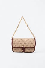 Silver & Polo SP1171 Kadın Omuz Çantası Monogram Koyu Bej-Bordo