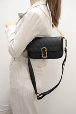 Silver & Polo SP1171 Kadın Omuz Çantası Monogram Siyah