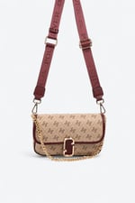Silver & Polo SP1171 Kadın Omuz Çantası Monogram Koyu Bej-Bordo