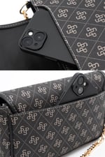 Silver & Polo SP1171 Kadın Omuz Çantası Monogram Füme-Siyah