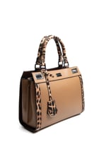 Silver & Polo SP1174 Kadın El Çantası Düz Bizon-Kahve-Leopar Taba