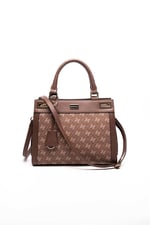 Silver & Polo SP1174 Kadın El Çantası Monogram Kahve