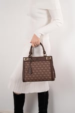 Silver & Polo SP1174 Kadın El Çantası Monogram Kahve