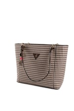 Silver & Polo SP1176 Kadın Omuz Çantası Ekose Line Kare Kahve Sarı-Kahve