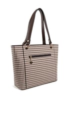 Silver & Polo SP1176 Kadın Omuz Çantası Ekose Line Kare Kahve Sarı-Kahve