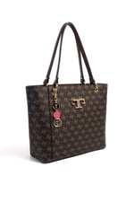 Silver & Polo SP1176 Kadın Omuz Çantası Monogram Kahve