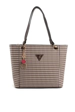 Silver & Polo SP1176 Kadın Omuz Çantası Ekose Line Kare Kahve Sarı-Kahve